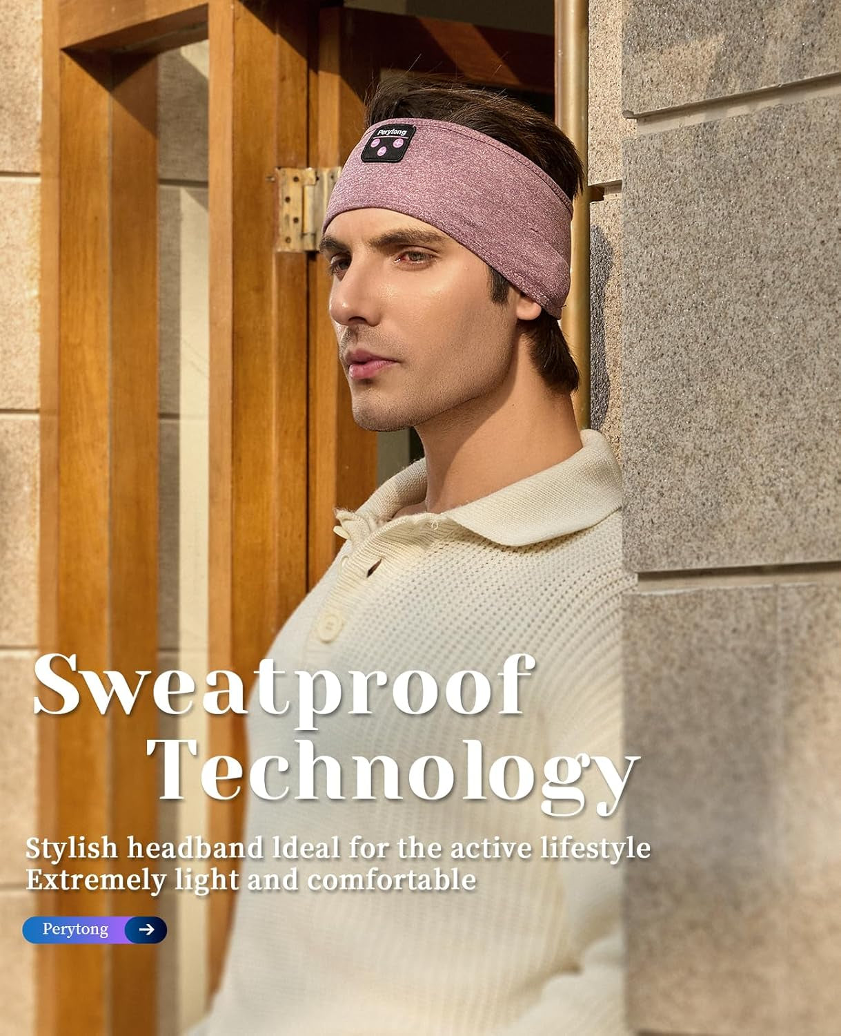 Sleep Headphones Wireless, Bluetooth Sports Headband Headphones with Ultra-Thin HD Stereo Speakers Perfect for Sleeping,Workout,Jogging,Yoga,Insomnia, Air Travel, Meditation (Purple)